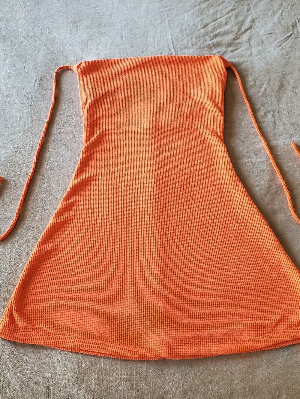 Cocobebe Halter Neck Knit Mini Dress Sunset Orange Medium